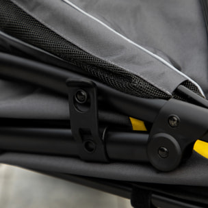 PawHut Passeggino Pieghevole per Cani di Taglia Media in Acciaio e Tessuto Oxford con Ingressi a Cerniera e Finestre a Rete, 112x65x100 cm