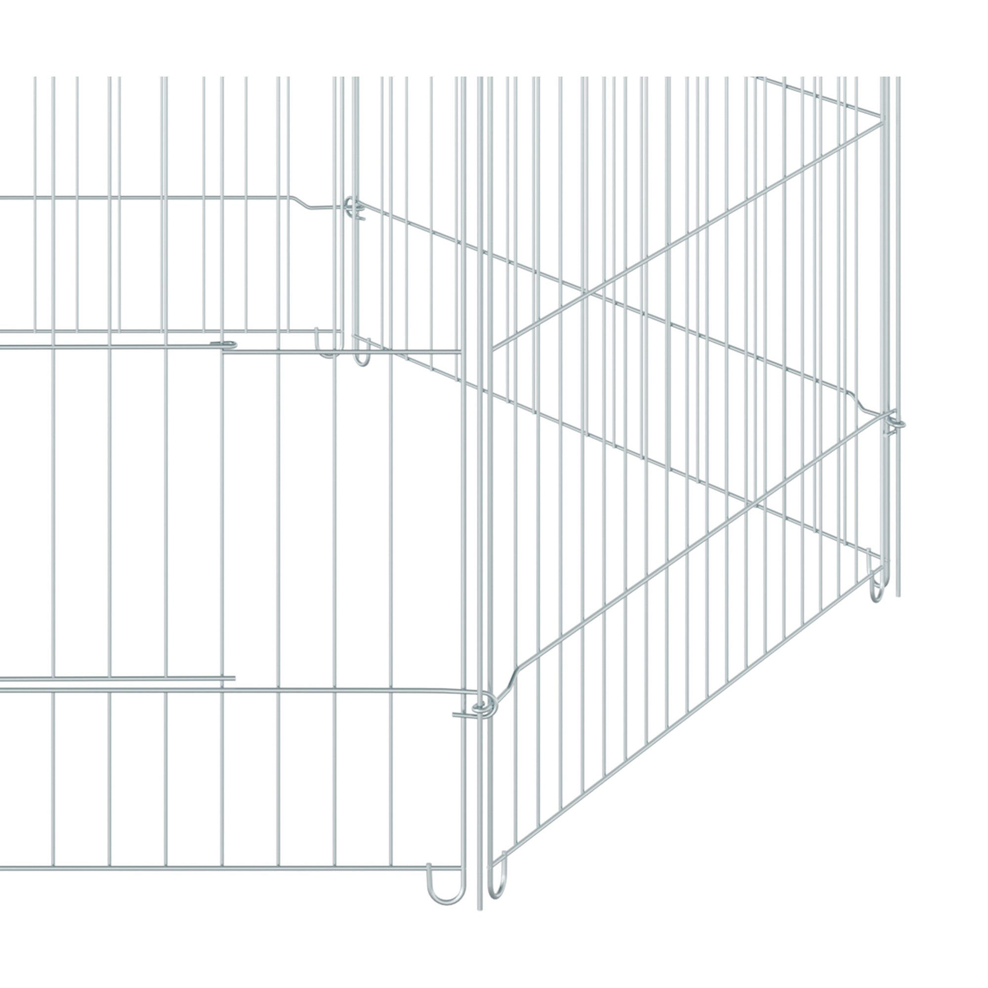 Parque de Juegos para Perros 6 Paneles 59x60cm Plegables Puerta Pestillo Toldo