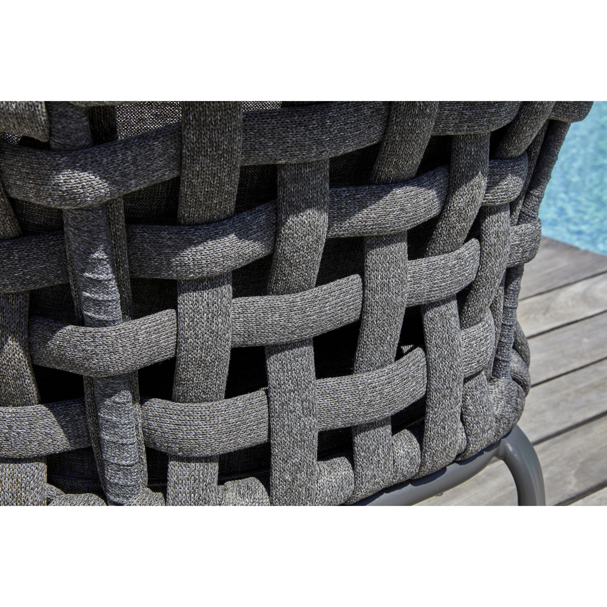 CAMARGUE - Salon de jardin 4 places en corde tissée et aluminium