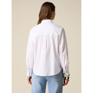 Oltre - Camisa de popelina con bordado de joya - Blanco
