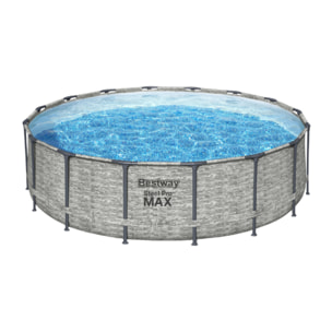 Bestway Piscine hors sol tubulaire ronde Bestway Steel Pro Max 488 x 122 cm décor pierres