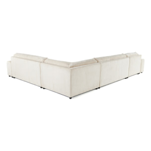 Garance - canapé modulable d'angle droit - 8 places - en velours côtelé - Beige