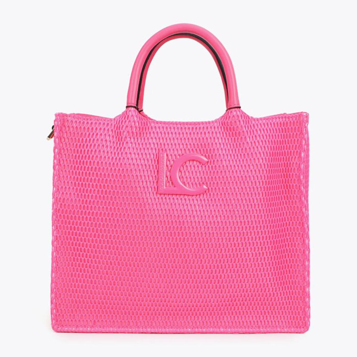 Borsa shopper in rete bicolore