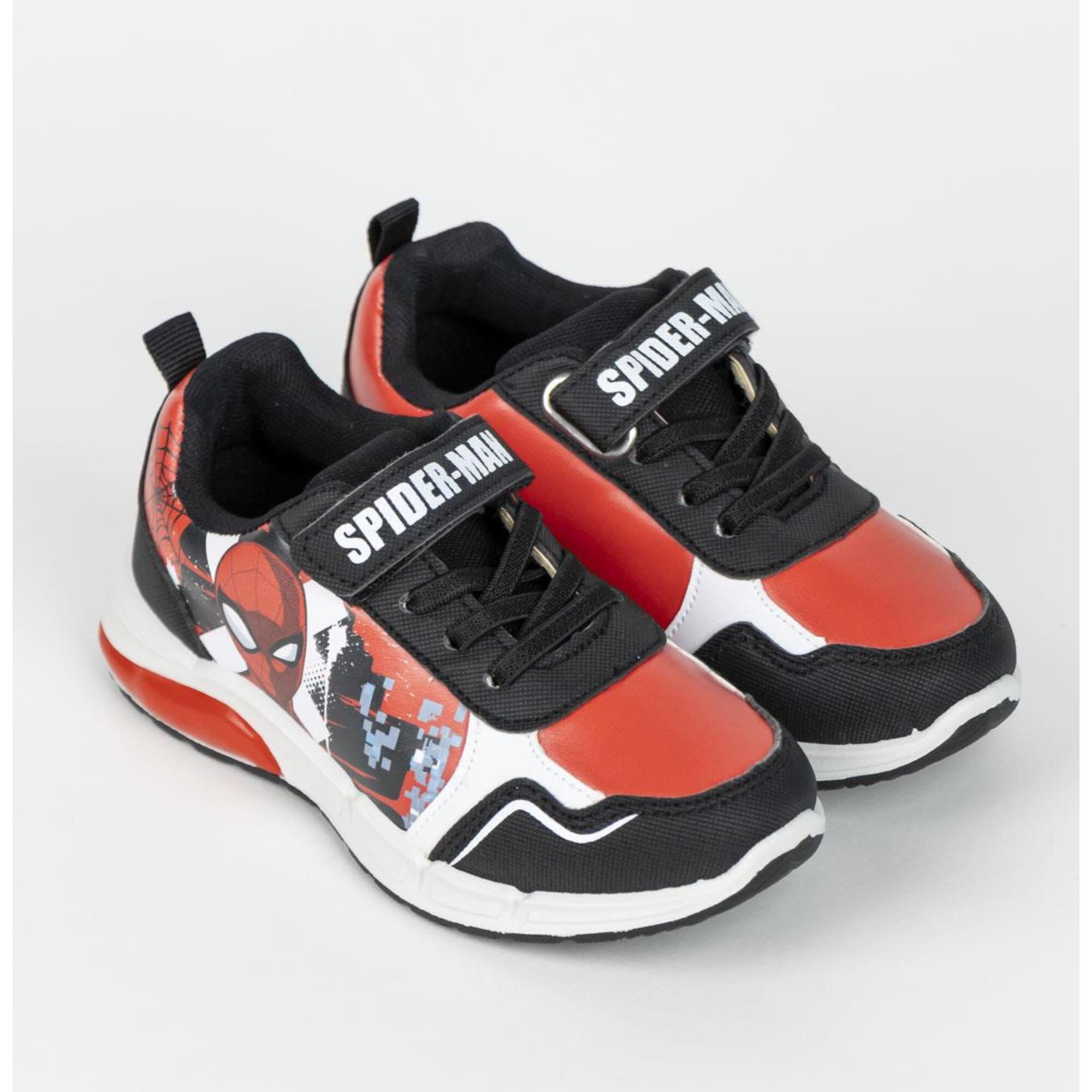 Zapatilla deportiva infantil suela ligera con luces "Spiderman"
