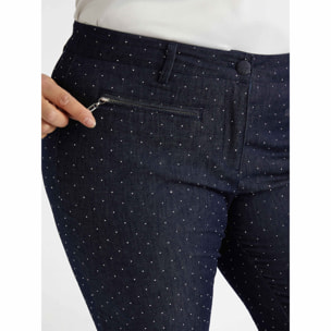 Fiorella Rubino - Jeans cropped con micro borchie - Blu