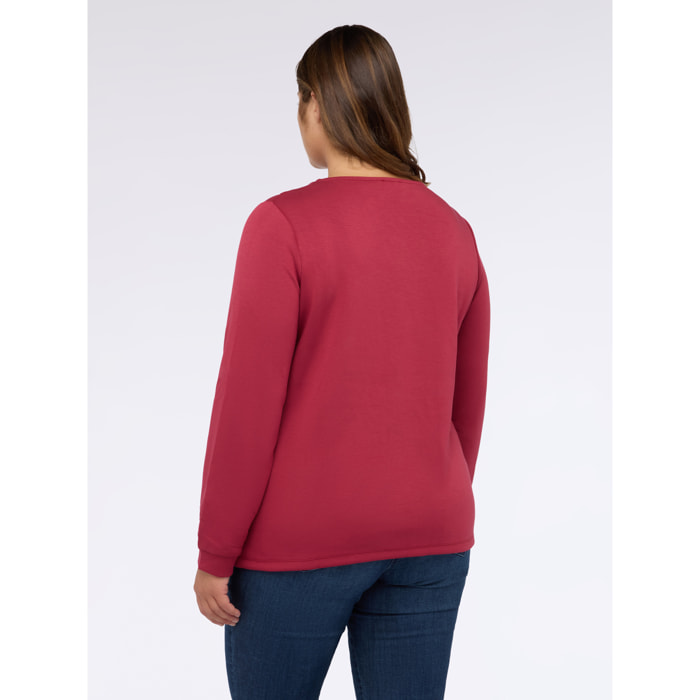 Fiorella Rubino - Camiseta en scuba con detalle cut-out - Burgundy