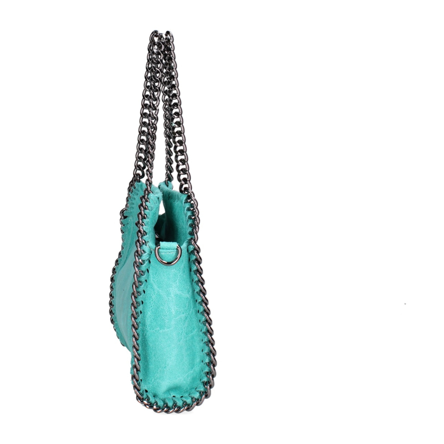 Borsa a mano da donna Made in Italy - Modello Zefira Chic - Pelle scamosciata stampata - 23.0 x 20.0 x 7.0 cm