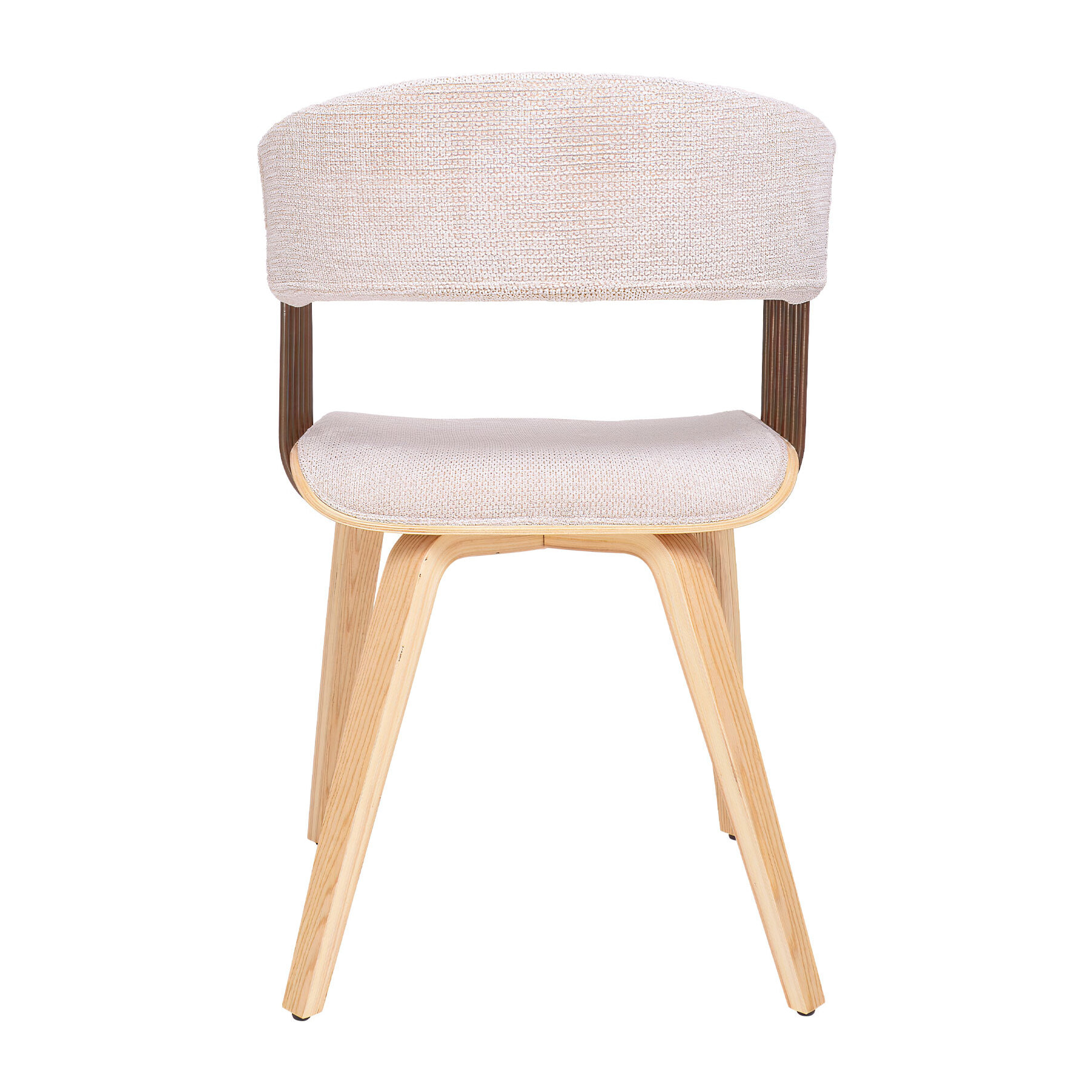 Brema - Set 2 Sedie Imbottiti 51x78x42,5 cm in Legno di Plywood e Tessuto Beige