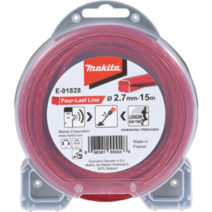 Fil nylon Trèfle torsadé MAKITA 2,7 mm x 15 m - E-01828