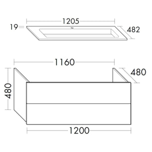 Meuble vasque 120 cm BURGBAD Cosmo chêne cachemire