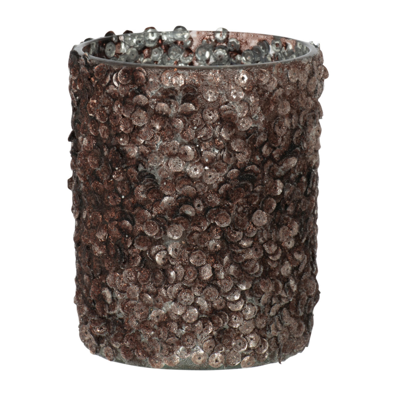 J-Line photophore Givré - verre - mat brun foncé - large