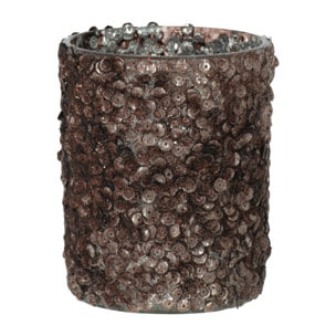 J-Line photophore Givré - verre - mat brun foncé - large