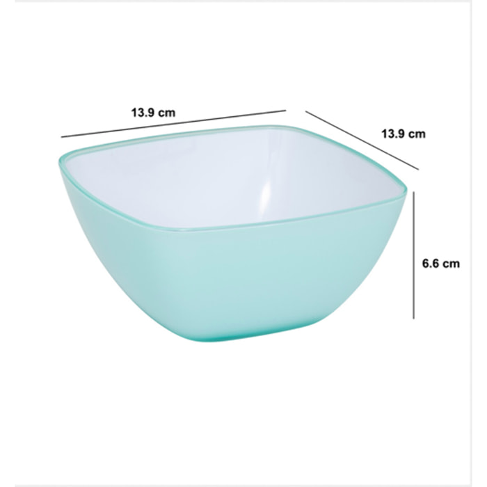 Saladier "Square" vert menthe 14x14cm