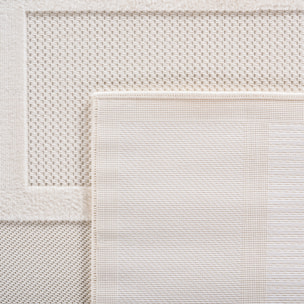 CALVI - Tapis moderne à motif graphique en relief Creme