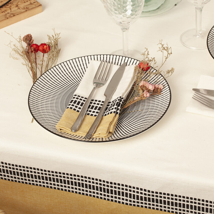 Lot de 2 serviettes de table "Dolly" - coton - blanc - 40x40 cm