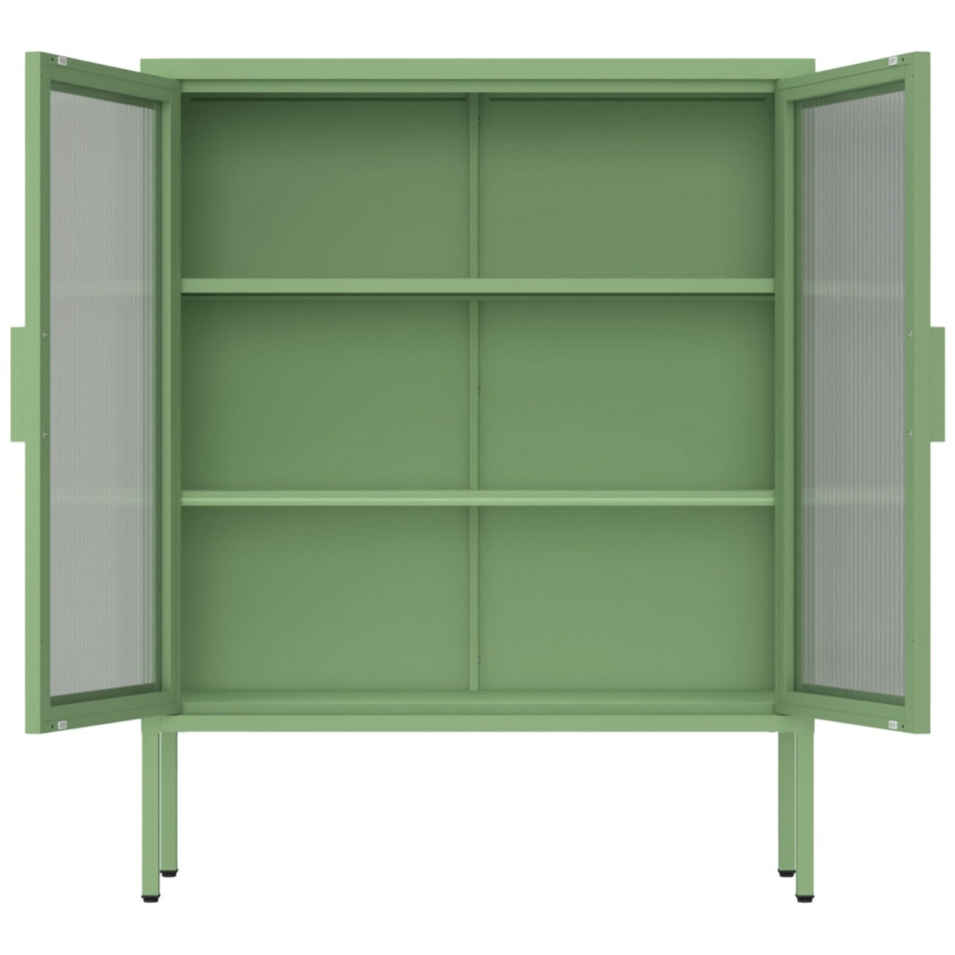 Vetrina in metallo 2 ante con ripiani 80x38x100h cm verde - Pop