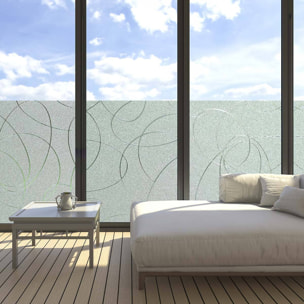 Rouleau occultant vitrostatique lignes design pour fenêtre au mètre - Film Anti Regard Electrostatique Occultant Vitre Anti UV