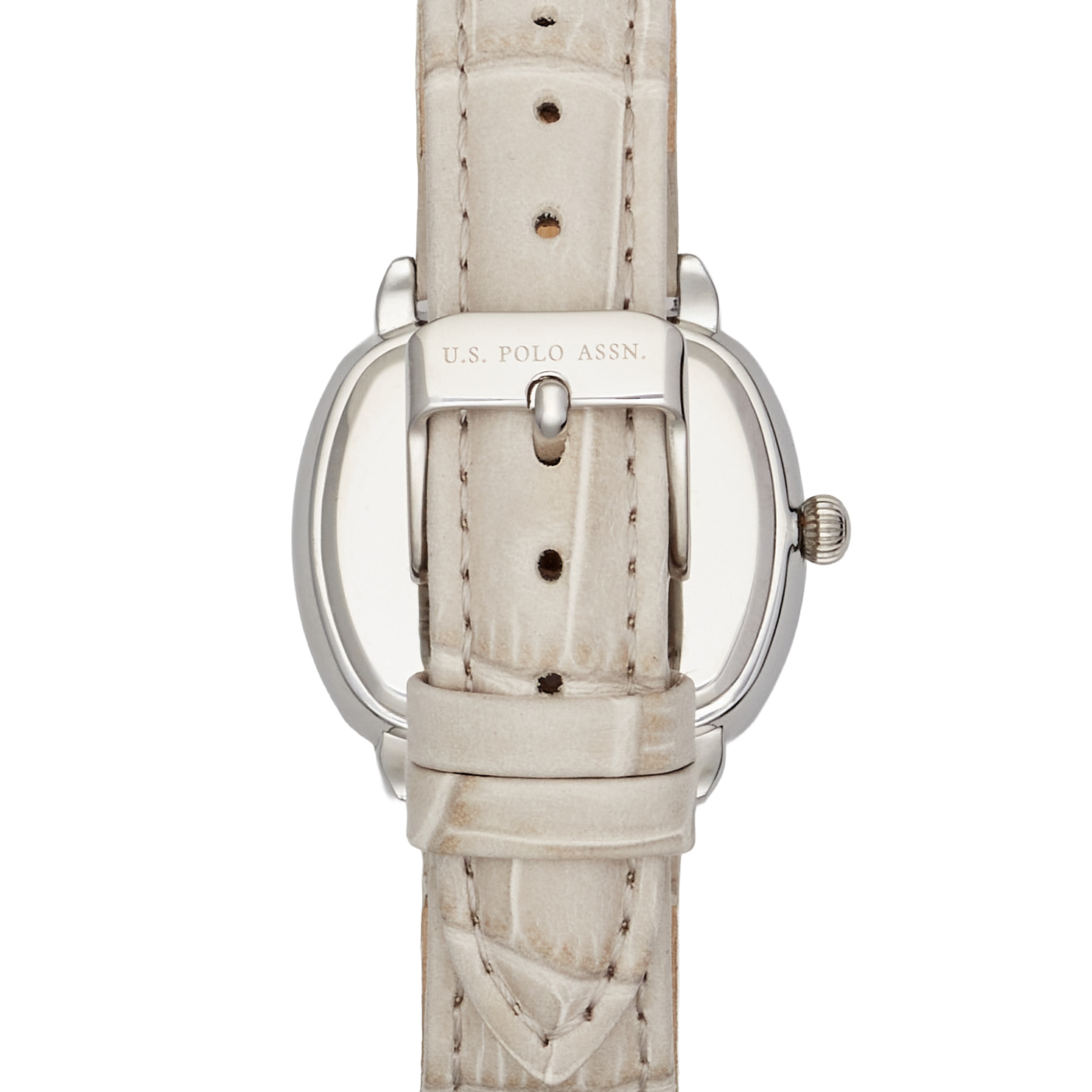 Orologio U.S. Polo Assn. con cinturino in pelle grigio chiaro