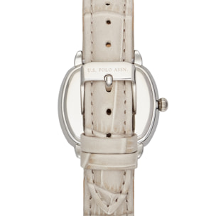 Orologio U.S. Polo Assn. con cinturino in pelle grigio chiaro