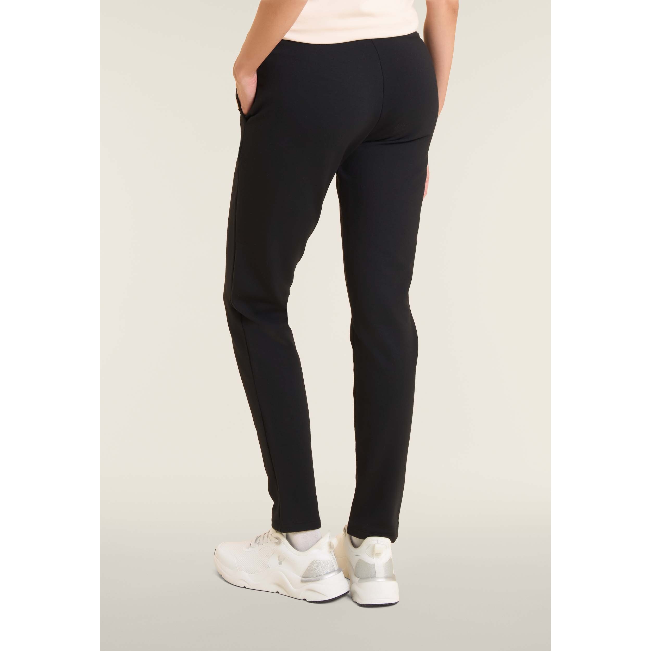 Pantaloni donna dritti in felpa garzata