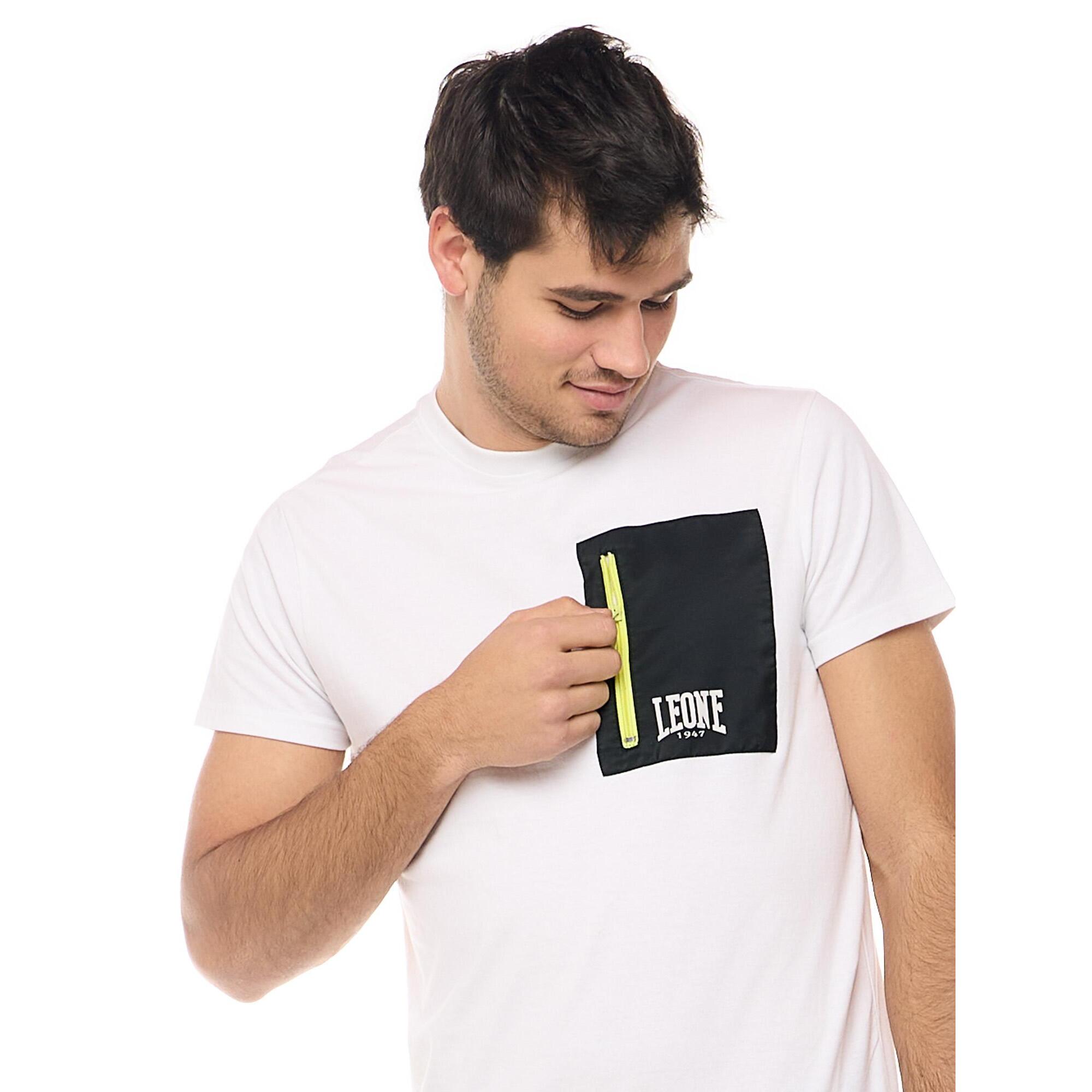 Camiseta de hombre Leone Active de manga corta con bolsillo con cremallera