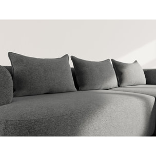 Angela - canapé d'angle droit 4 places en velours texturé - Noir