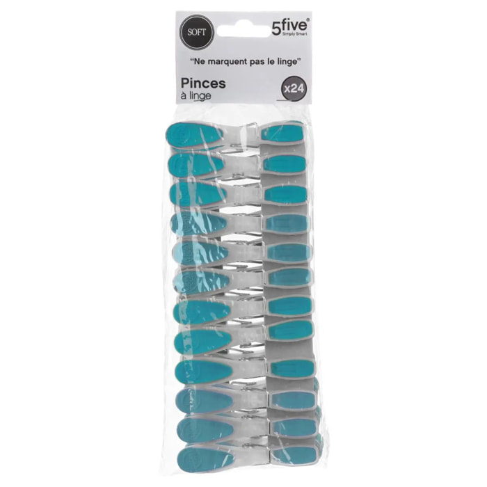 Lot de 24 pinces à linge en plastique "Rubber"
