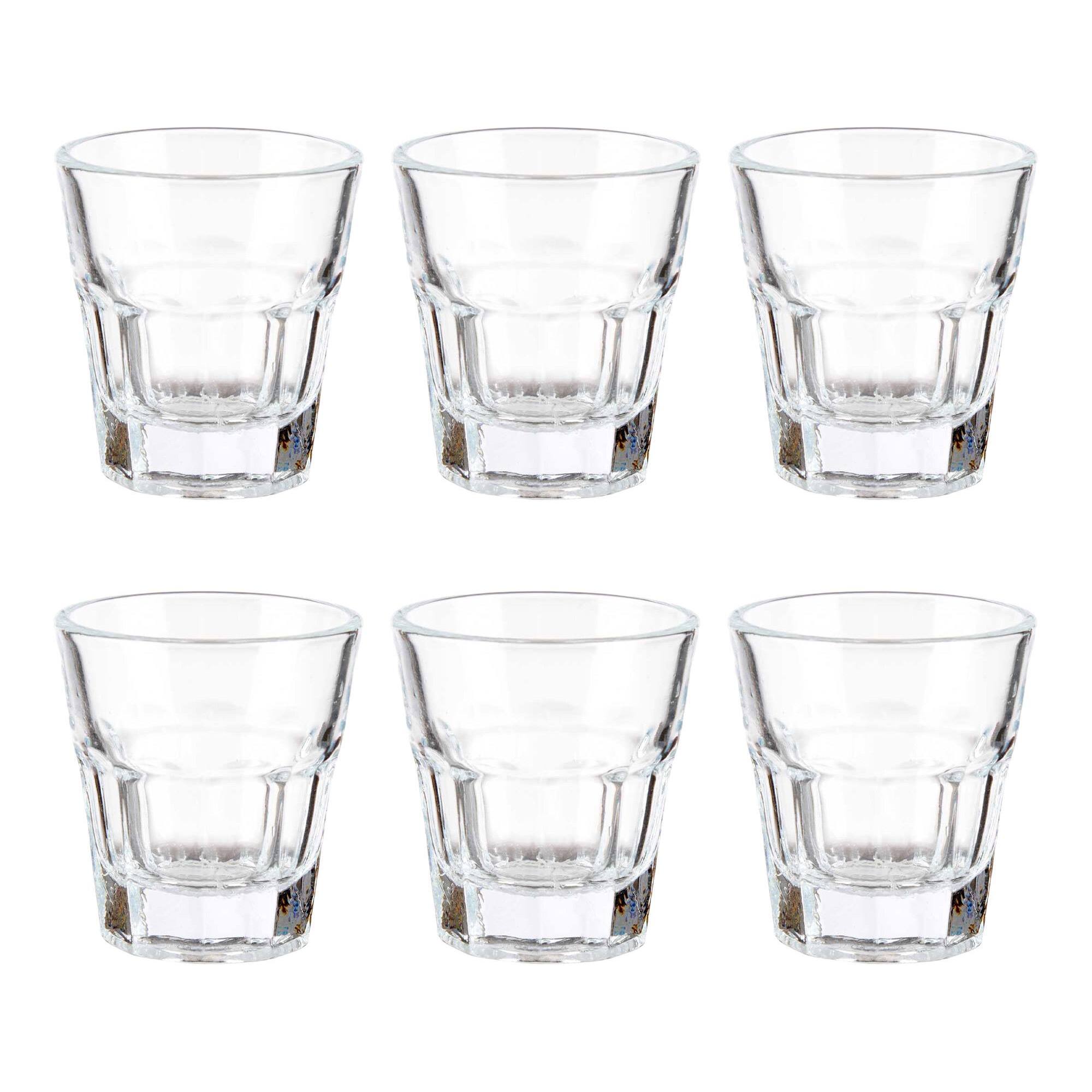 Set 6 vasos vidrio chupito bajos 40ml colección vivalto