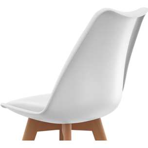 Chaises Nordia mix couleurs (blanc, gris et bleu canard) - lot de 6
