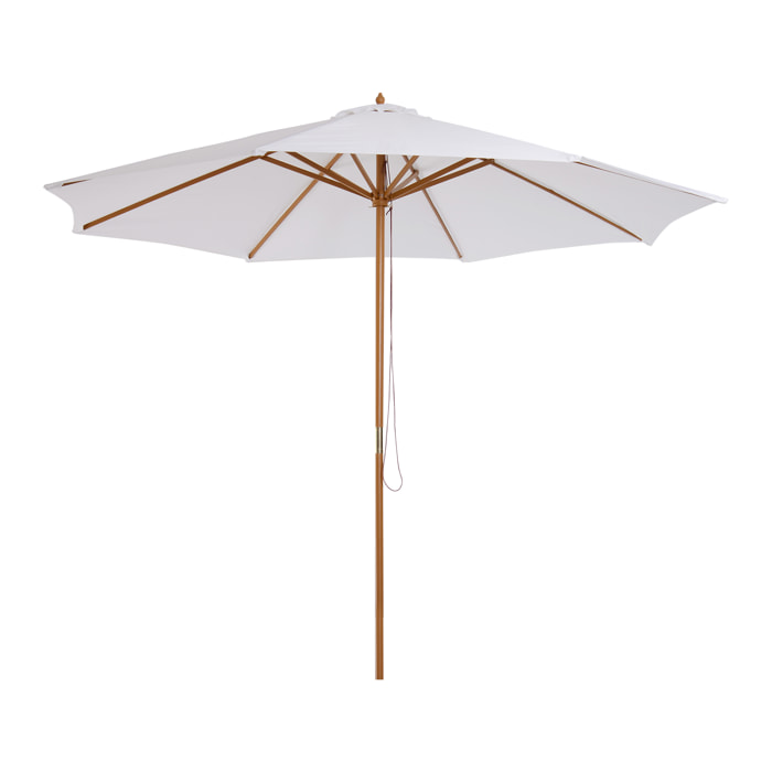 Sombrilla para Jardín de Poliéster Madera Φ3x2,5m Crema