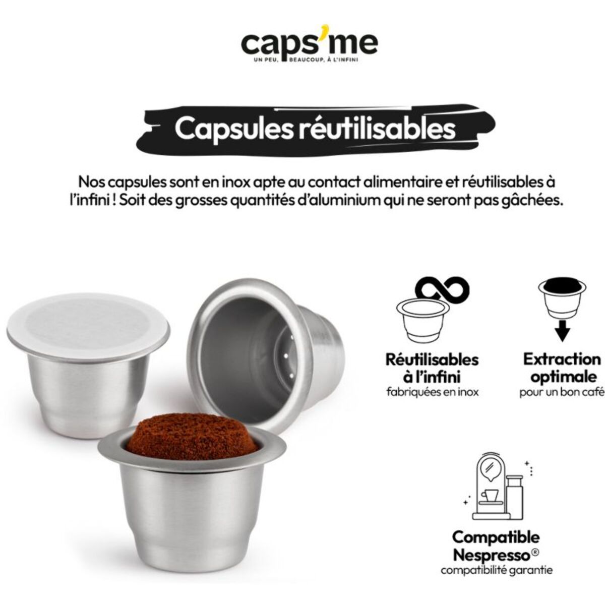 Capsule réutilisable CAPS ME x3 compatibles Nespresso® Original