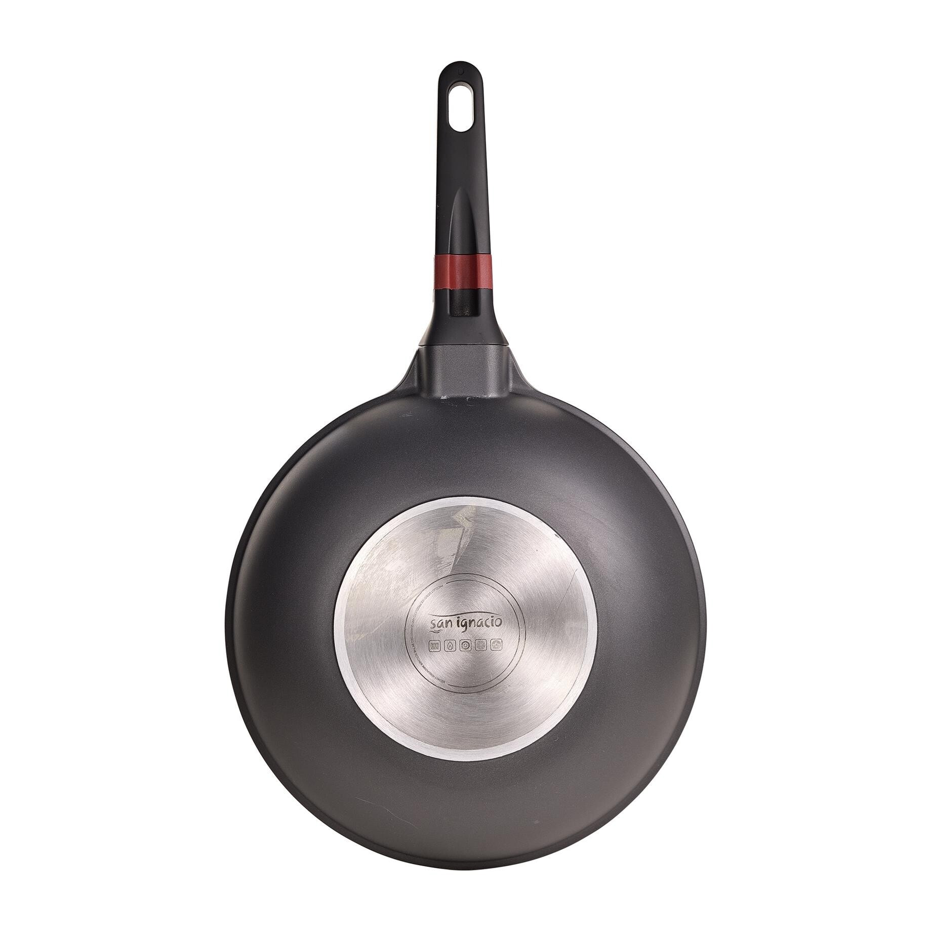 Wok ø28x8 cm en aluminio fundido en color negro apta para inducción y antiadherente expert san ignacio