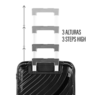 Juego De Maletas Rígidas Pp Itaca Danubio Negro