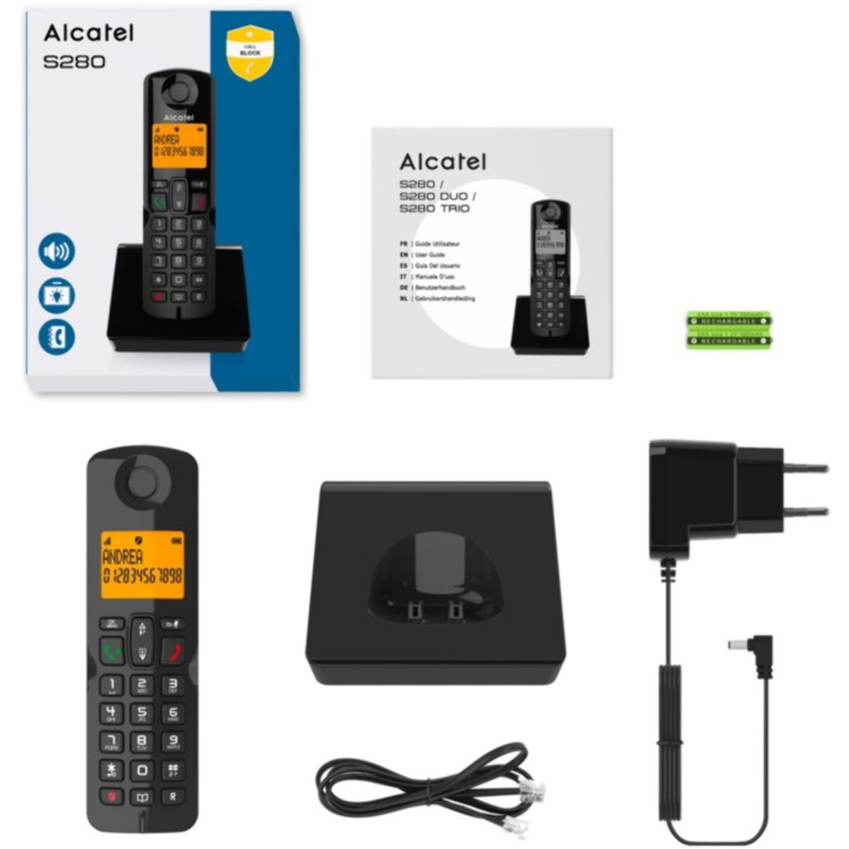 Téléphone sans fil ALCATEL S280 S-Voice NEU Black
