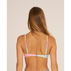Top de bikini cerrado en tejido de lurex