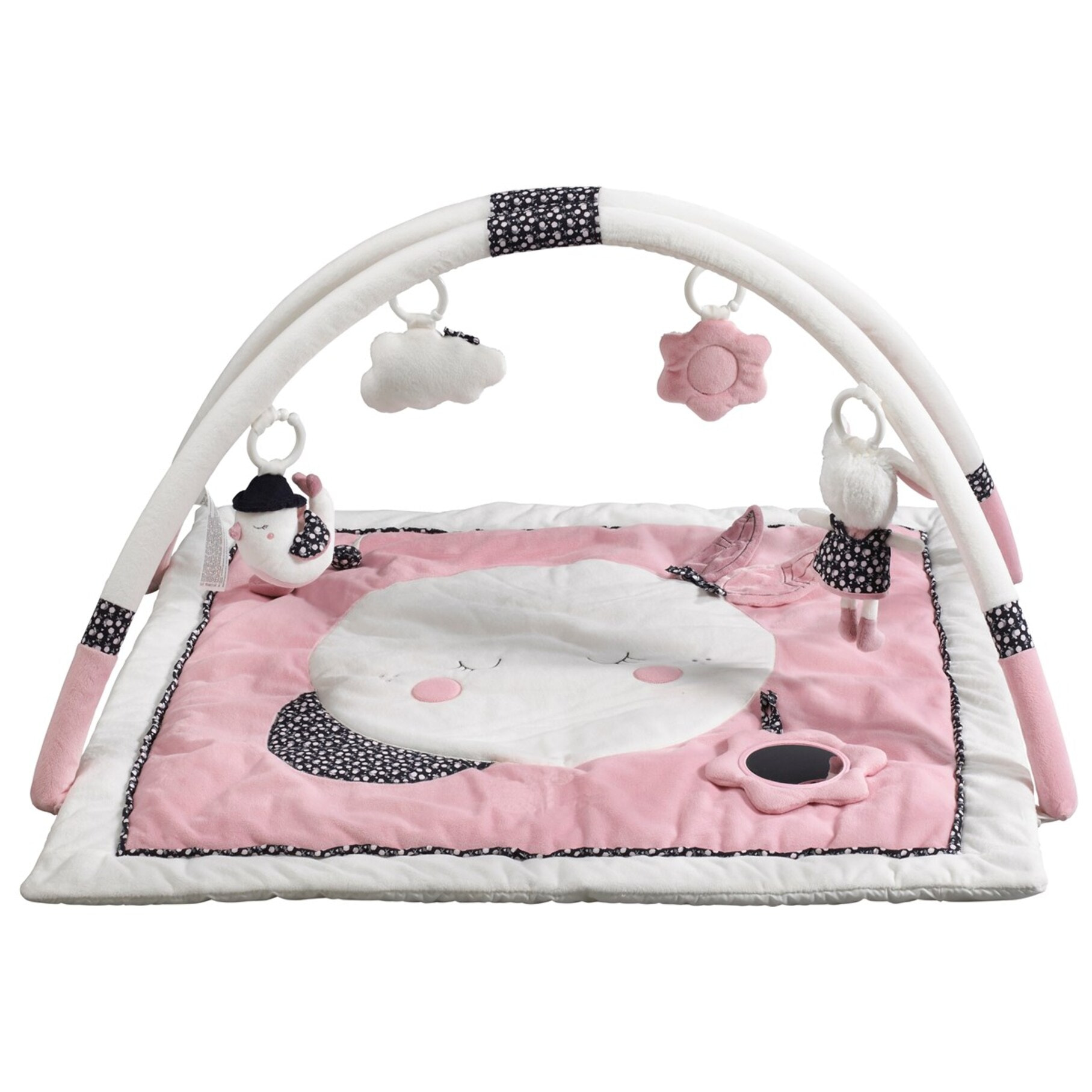 Tapis d'éveil bébé Lune 77x79cm en polyester Rose