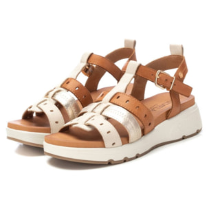 Sandalia de piel camel