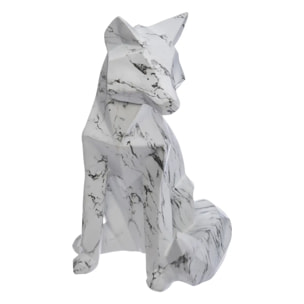 Statuette renard - résine - blanc - H25 - 5 cm