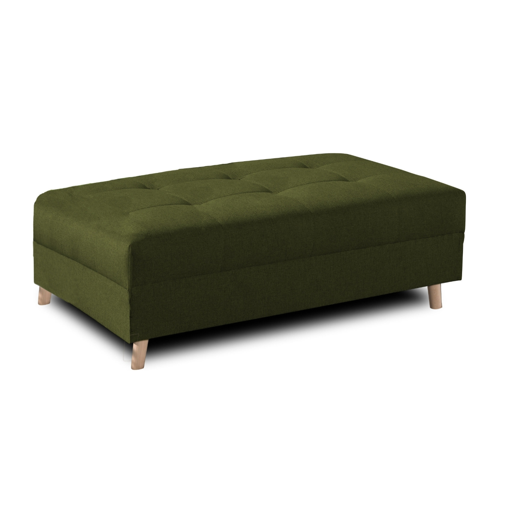 Rune - canapé d'angle - avec pouf d'appoint - 4 places - style scandinave - droit - Vert Olive