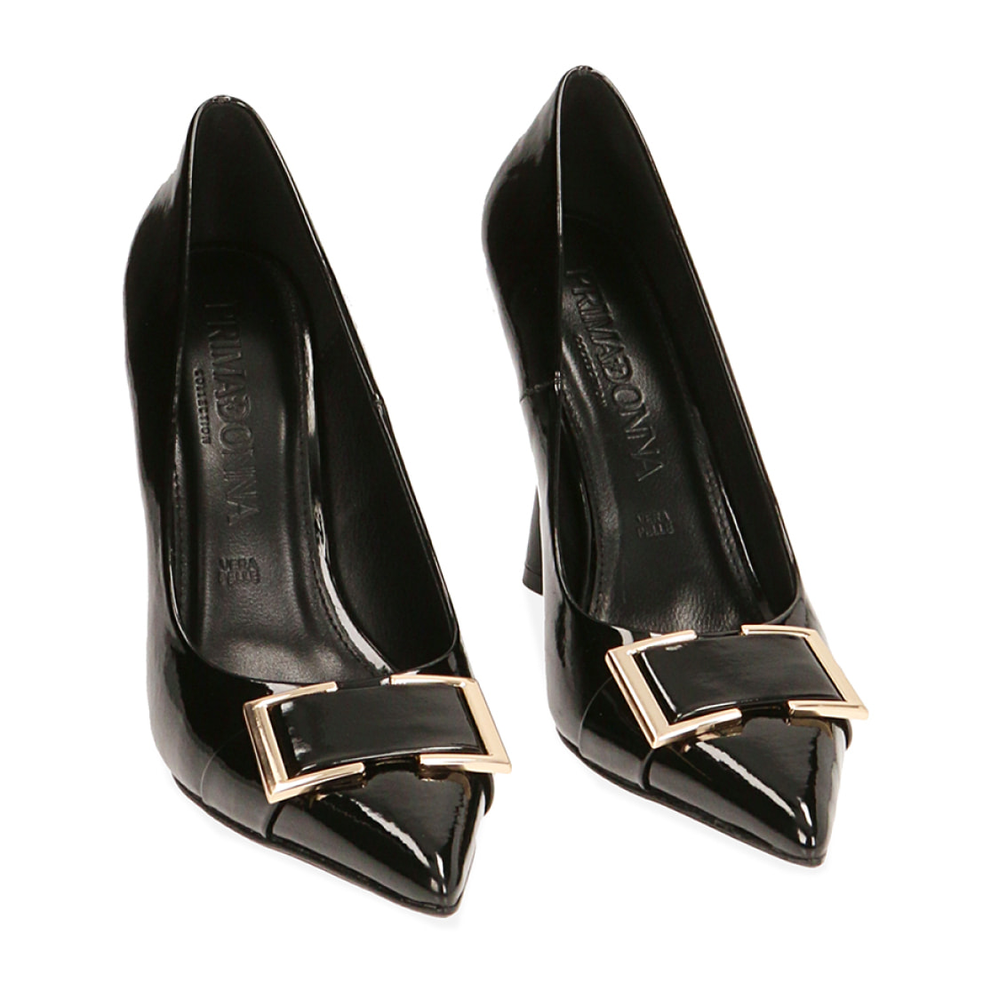 Salón naplack negro, tacón 10 cm