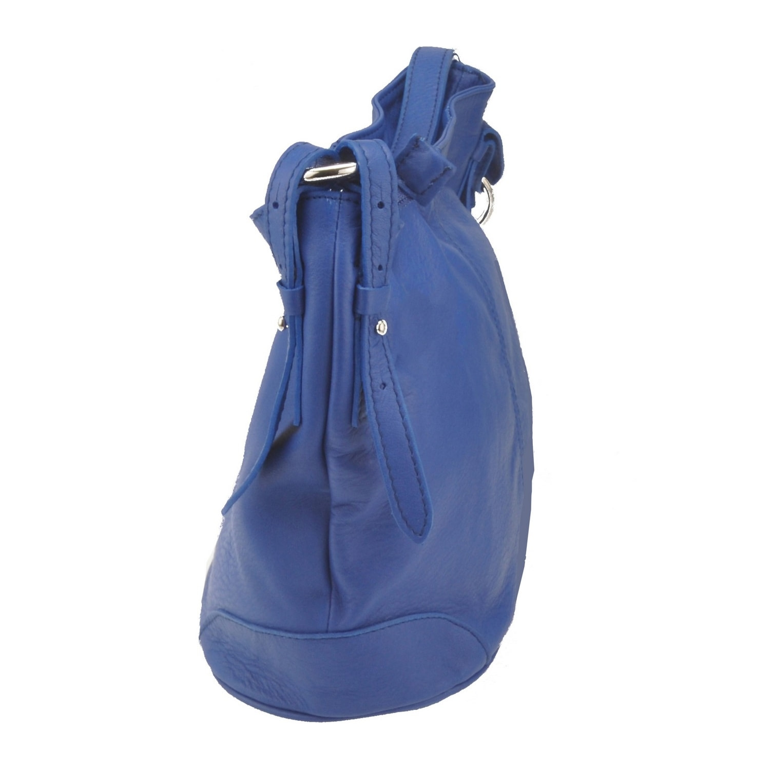 Borse Donna colore Blu-in pelle Made in Italy 34x24x12cm