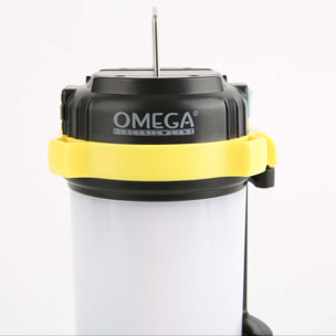 OMEGA Torcia da Campeggio LED 460 Lumen Power Bank Integrato e Luce Rossa SOS