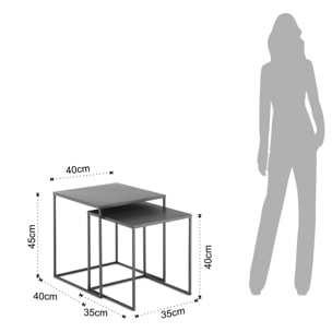 Tomasucci Ensemble de 2 tables basses minces Multicolore