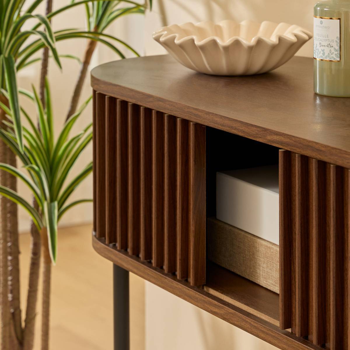 Console Alcôve rectangulaire 30x100cm marron