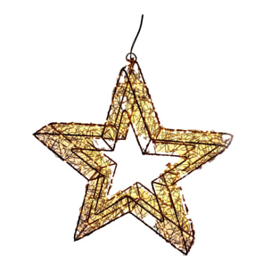 estrella luminosa con 500 luces led y marco de metal 38x8x38cm