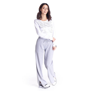 Pantalón polar mujer corte ancho lentejuelas