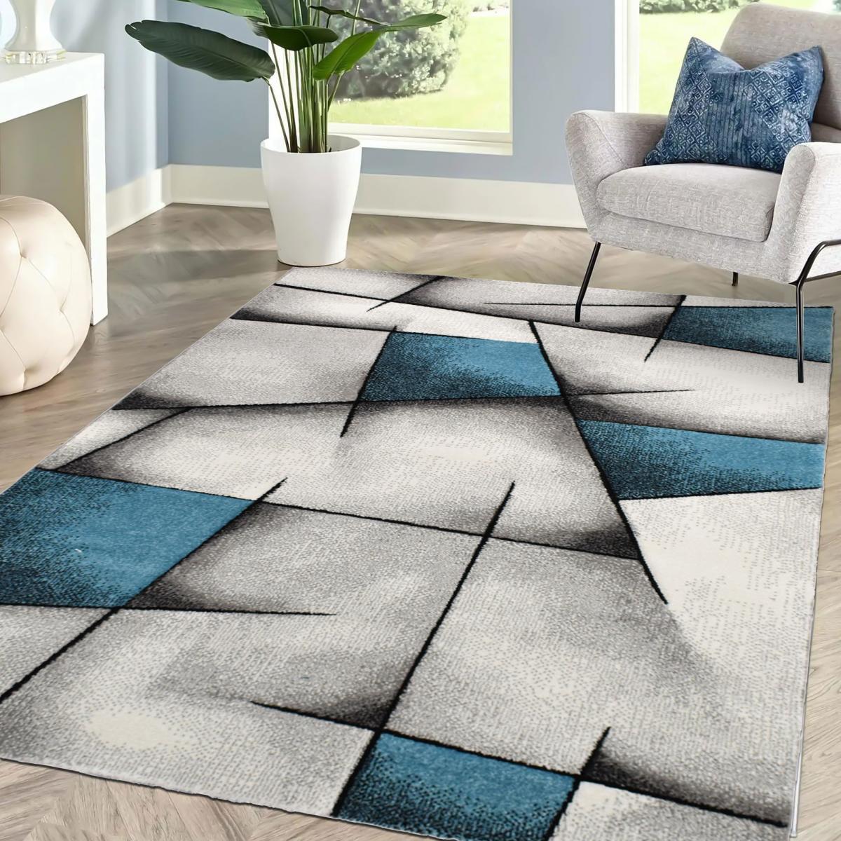 Tapis salon et chambre tissé motif géométrique RAHI
