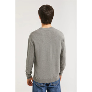 Maglione basic a girocollo grigio chiaro vigorè con logo Rigby Go