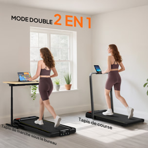 Tapis de marche pliable 1-6Km/h inclinaison réglable 4% max. télécommande affichage LED clé sécurité