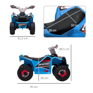 Quad Eléctrico para Niños 6V, Quad para Niños de 18-36 Meses con Avance y Retroceso, Velocidad de 2,5 km/h, Azul